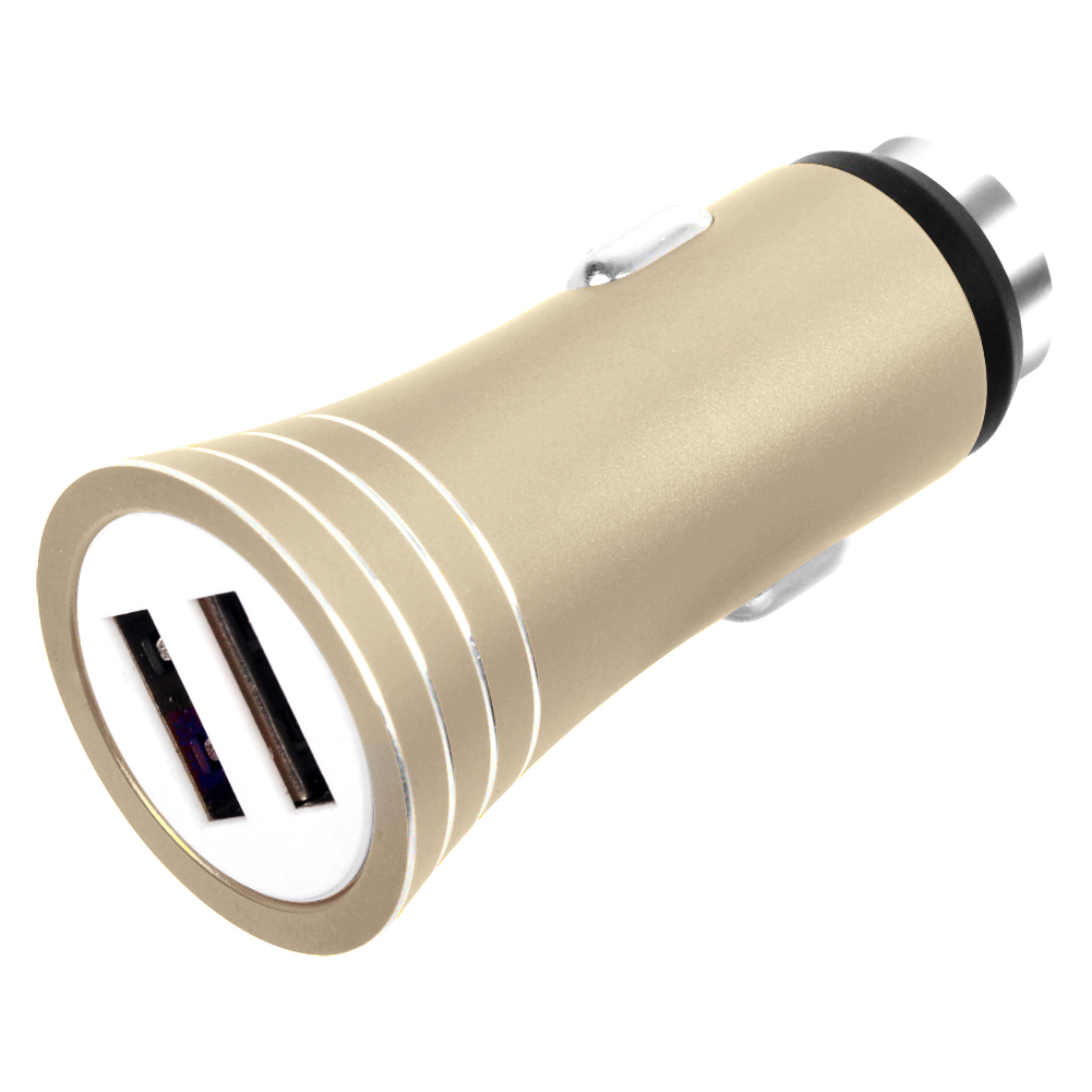 AC004 Dual USB Car charger ,aluminum housing with hammer 3.1A/1A max.DC5V 3.1A output ,15.5W CE FCC