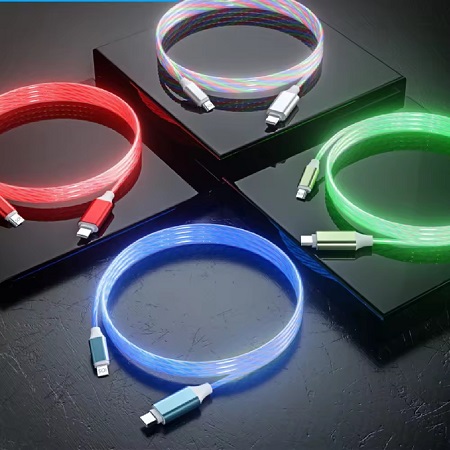 Type C to Lightning  20W PD Fast charging LED Light Up USB 3A Fast Charging cable 3.3ft,CE FCC,RoHS
