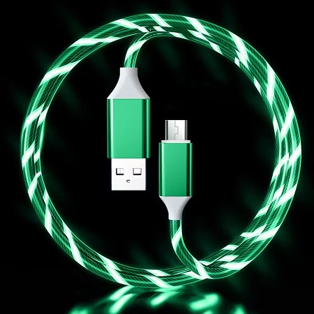 3.3ft LED Light Up USB A to Micro Cable 2A,CE FCC RoHS certificated .Red/Blue/Green/RGB colors .