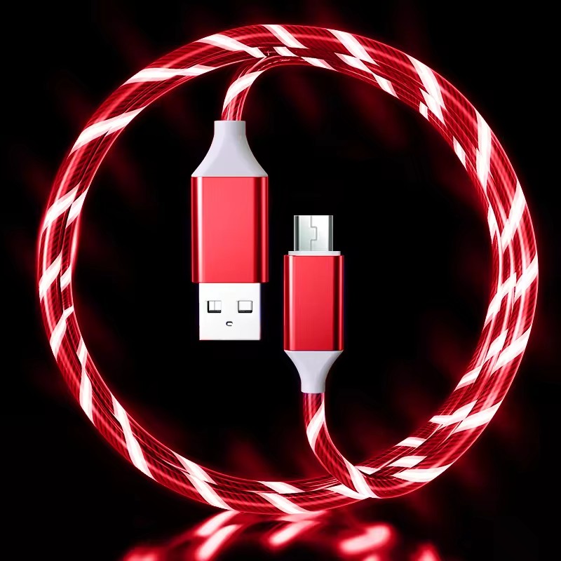 3.3ft LED Light Up USB A to Lightning data Cable 2A,CE FCC RoHS certificated .Red/Blue/Green/RGB colors 