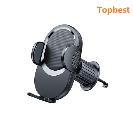 Metal Hook Clip, Air Vent Cell Phone Stand Car Mount, Universal Automobile Cradle Fit for iPhone Android and All Smartphones, Dark Black